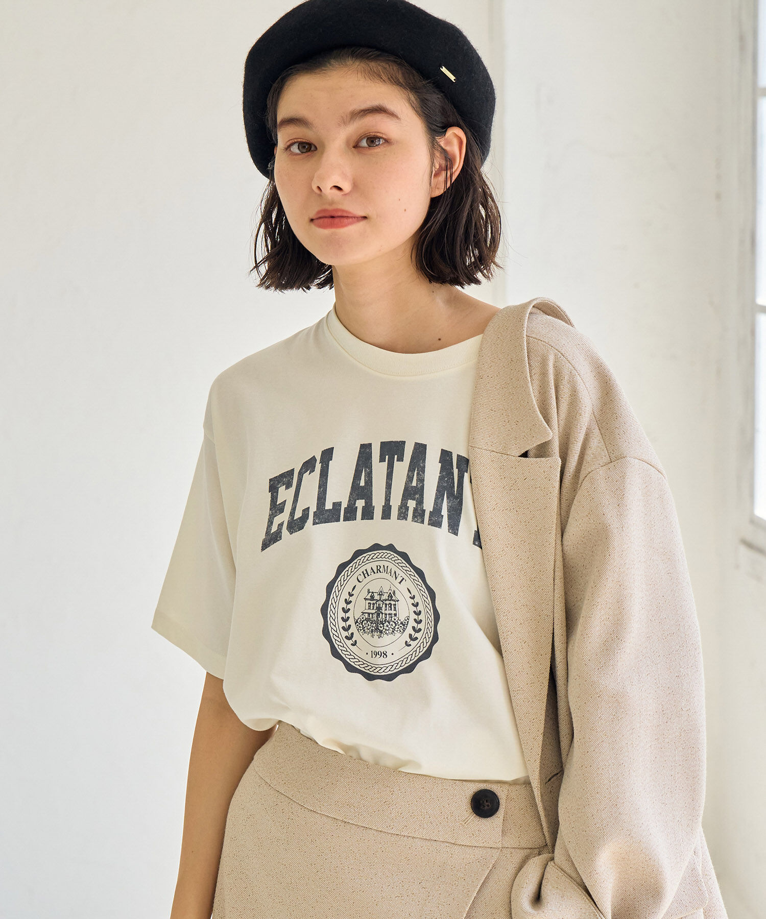 ROPE' PICNIC R「カレッジロゴオーバーTシャツ」|Tシャツ・カットソー|