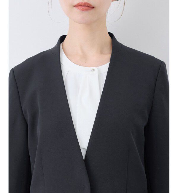 Rope&rsquo;Picnic「【360&deg;ウルトラストレッチ】UVカット・花粉ガード/ノーラペルジャケット/セットアップ対応」|ノーカラージャケット|