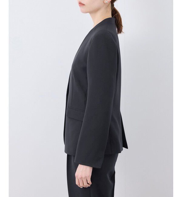 Rope&rsquo;Picnic「【360&deg;ウルトラストレッチ】UVカット・花粉ガード/ノーラペルジャケット/セットアップ対応」|ノーカラージャケット|