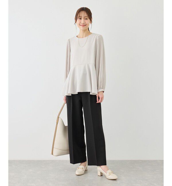 Rope&rsquo;Picnic「【WEB限定カラー】360&deg;ウルトラストレッチ ワイドパンツ/花粉ガード・入卒式・セットアップ対応」|チノ|