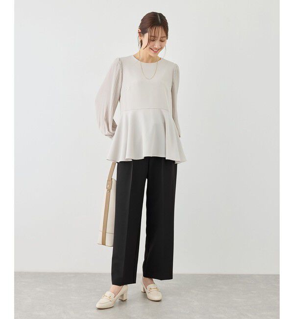 Rope&rsquo;Picnic「【WEB限定カラー】360&deg;ウルトラストレッチ ワイドパンツ/花粉ガード・入卒式・セットアップ対応」|チノ|