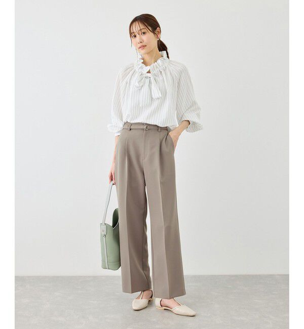 Rope&rsquo;Picnic「【WEB限定カラー】360&deg;ウルトラストレッチ ワイドパンツ/花粉ガード・入卒式・セットアップ対応」|チノ|