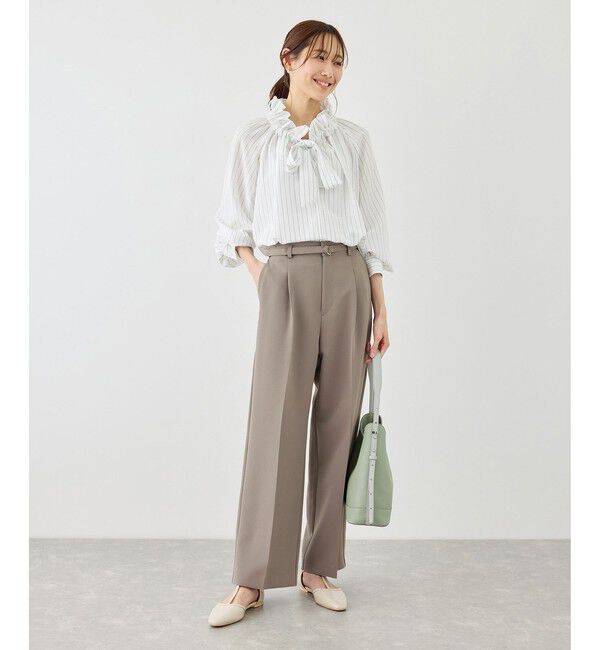 Rope&rsquo;Picnic「【WEB限定カラー】360&deg;ウルトラストレッチ ワイドパンツ/花粉ガード・入卒式・セットアップ対応」|チノ|