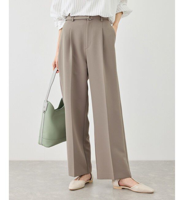 Rope&rsquo;Picnic「【WEB限定カラー】360&deg;ウルトラストレッチ ワイドパンツ/花粉ガード・入卒式・セットアップ対応」|チノ|