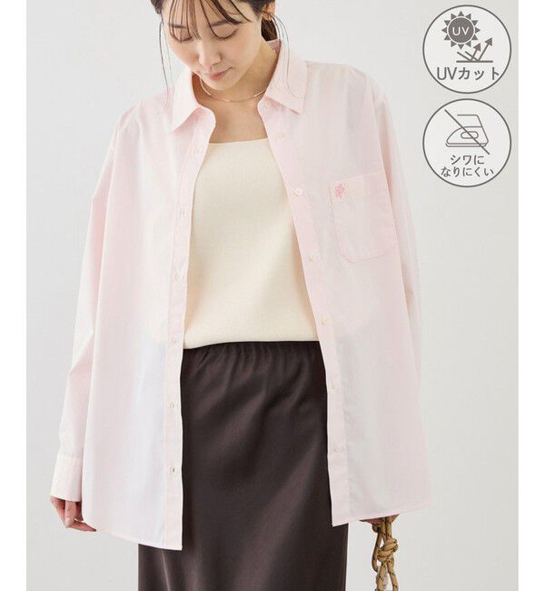 Rope&rsquo;Picnic「【WEB限定カラー】オーセンティックシャツ/UVカット・防シワ」|シャツ・ブラウス|ピンク(63)