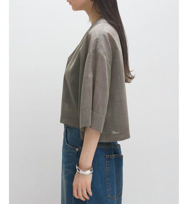 ADAM ET ROPE'「【接触冷感】ショートシャツジャケット」|シャツ・ブラウス|