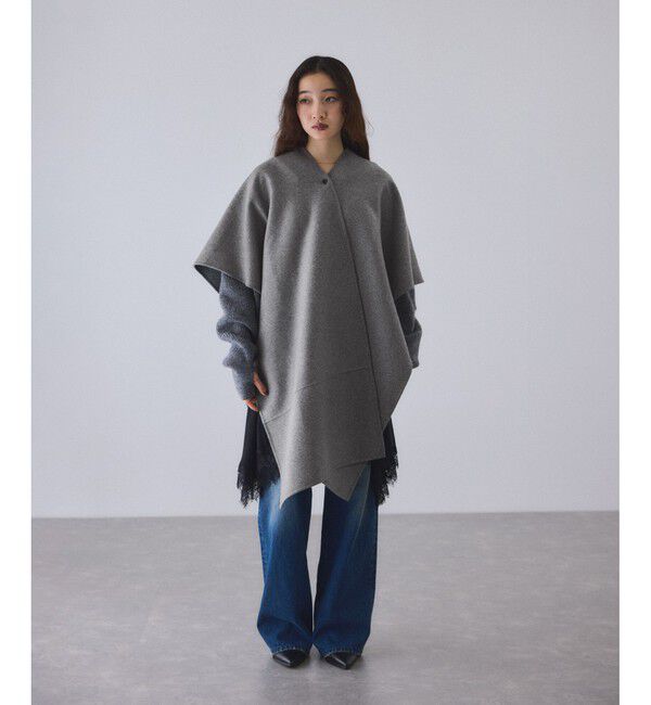 ADAM ET ROPE'「カシミアブレンドポンチョストール」|ストール|