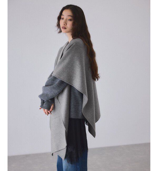 ADAM ET ROPE'「カシミアブレンドポンチョストール」|ストール|