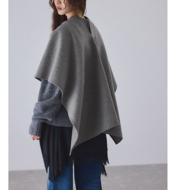 ADAM ET ROPE'「カシミアブレンドポンチョストール」|ストール|