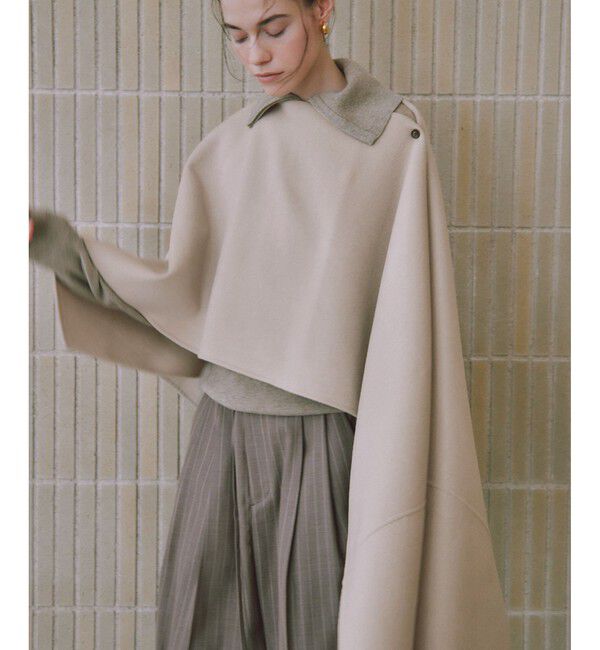 ADAM ET ROPE'「カシミアブレンドポンチョストール」|ストール|