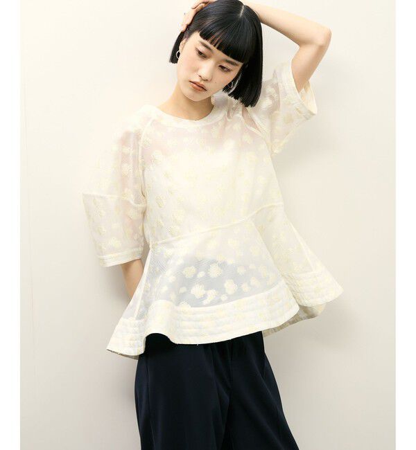 ADAM ET ROPE'「コクーンスリーブペプラムトップス」|シャツ・ブラウス|