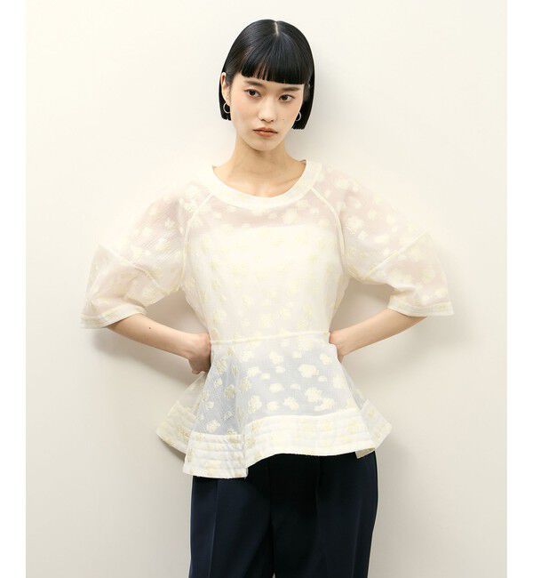 ADAM ET ROPE'「コクーンスリーブペプラムトップス」|シャツ・ブラウス|