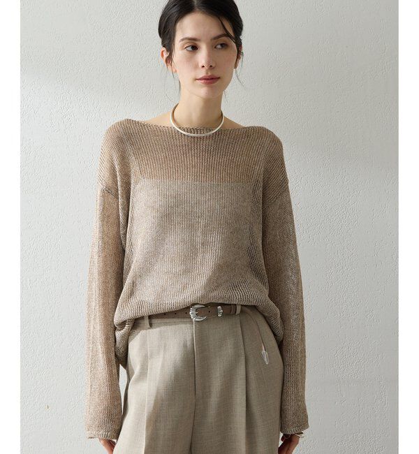  「ボートメッシュニットプルオーバー」|ニット・セーター|
