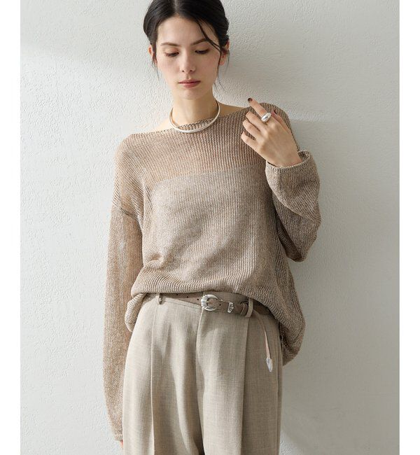  「ボートメッシュニットプルオーバー」|ニット・セーター|
