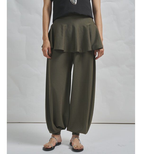 GEMINI「【GEMINI】レイヤードニットパンツ」|チノ|カーキ