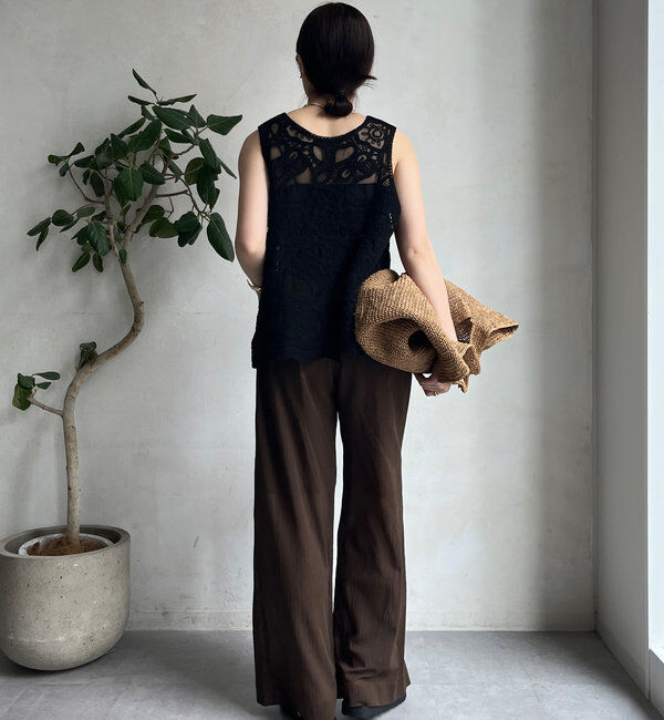  「刺繍前後2WAYレースタンク」|シャツ・ブラウス|