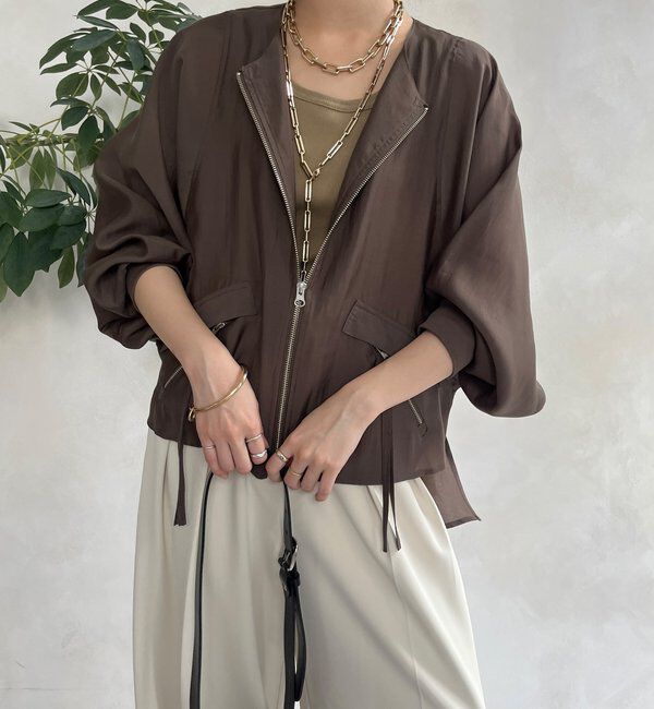  「【WEB限定】バックテープギャザーブルゾン」|ブルゾン・スタジャン|