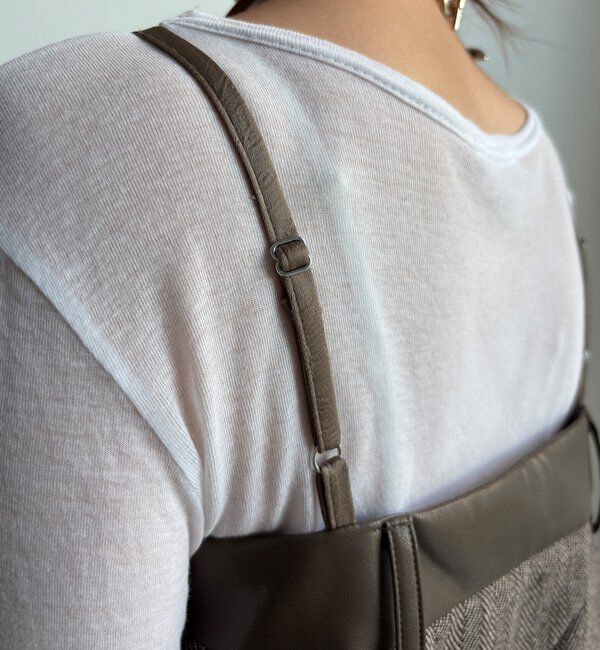  「【WEB限定】フェイクレザー切替ビスチェ」|シャツ・ブラウス|