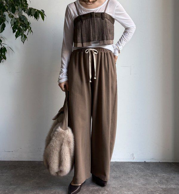  「【WEB限定】フェイクレザー切替ビスチェ」|シャツ・ブラウス|