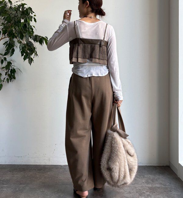  「【WEB限定】フェイクレザー切替ビスチェ」|シャツ・ブラウス|