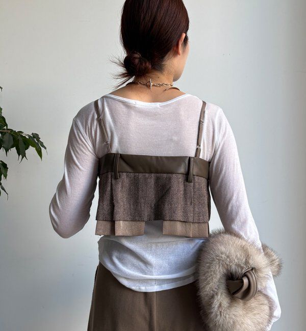  「【WEB限定】フェイクレザー切替ビスチェ」|シャツ・ブラウス|