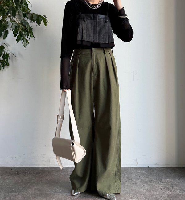  「【WEB限定】フェイクレザー切替ビスチェ」|シャツ・ブラウス|