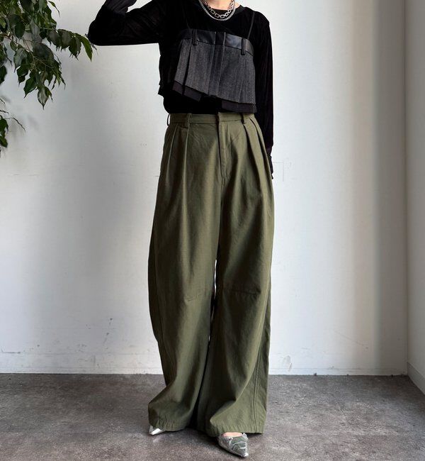  「【WEB限定】フェイクレザー切替ビスチェ」|シャツ・ブラウス|