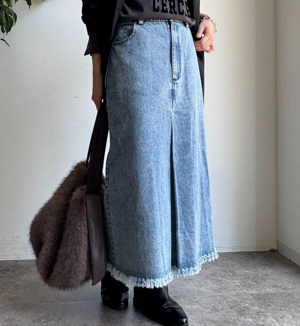  「【WEB限定】センターボックスタックデニムスカート」|スカート|