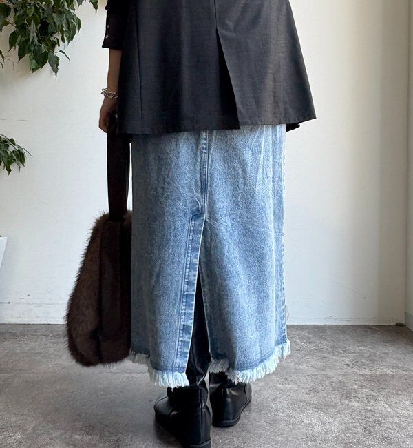  「【WEB限定】センターボックスタックデニムスカート」|スカート|