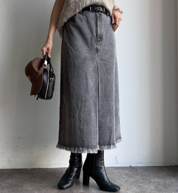  「【WEB限定】センターボックスタックデニムスカート」|スカート|