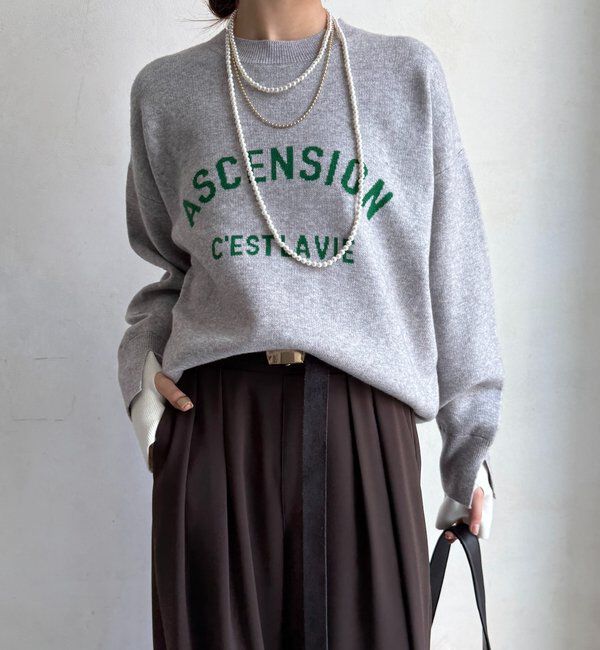  「【WEB限定】ASCENSIONロゴニットトップス」|ニット・セーター|ライトグレー