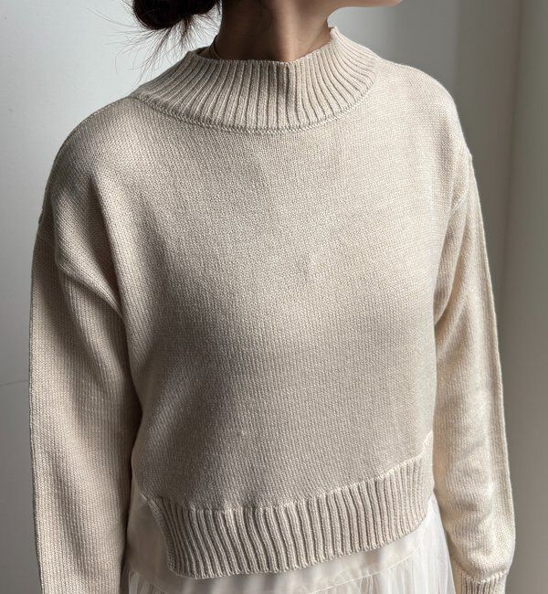  「【WEB限定】ニット&times;チュールワンピース」|ワンピース|