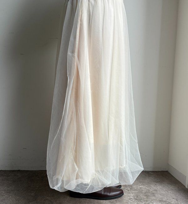  「【WEB限定】ニット&times;チュールワンピース」|ワンピース|