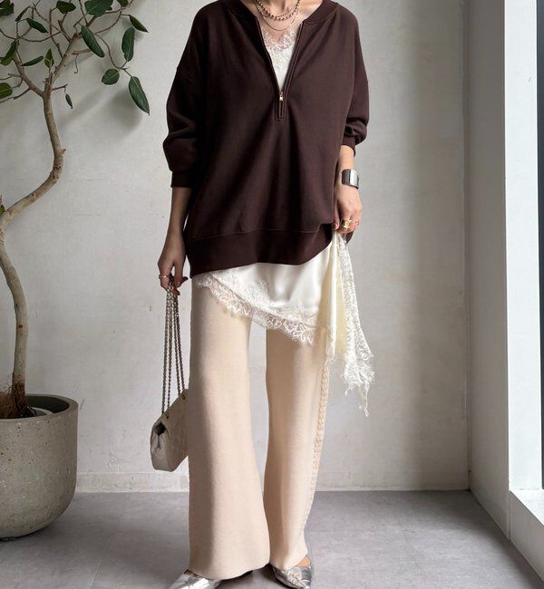  「サイドケーブルニットパンツ」|チノ|