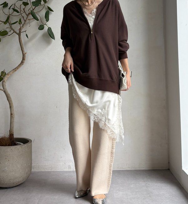  「サイドケーブルニットパンツ」|チノ|