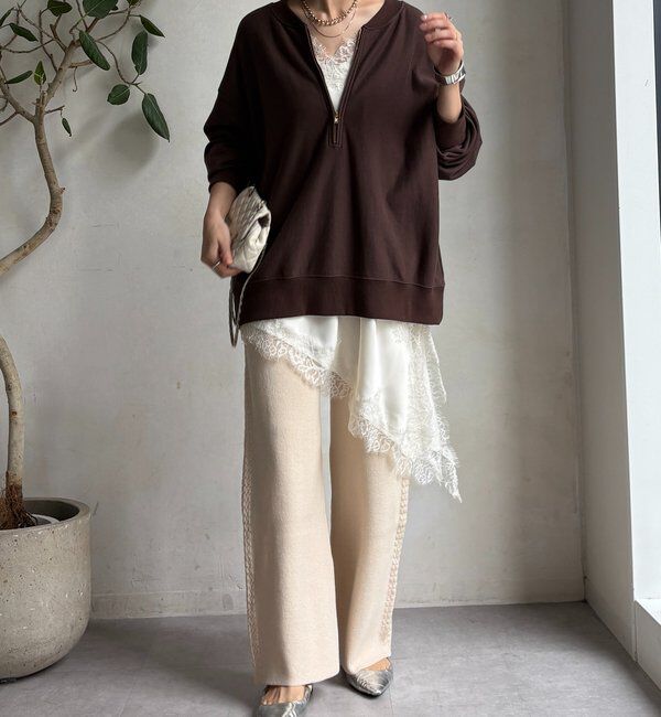  「サイドケーブルニットパンツ」|チノ|