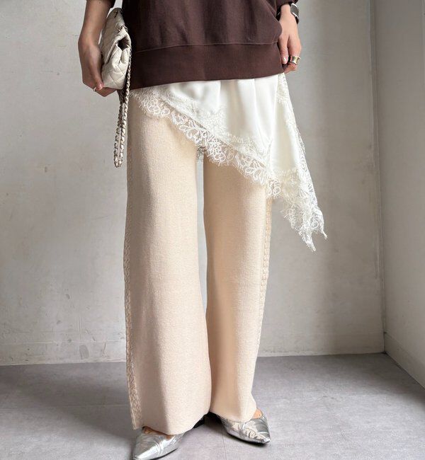  「サイドケーブルニットパンツ」|チノ|