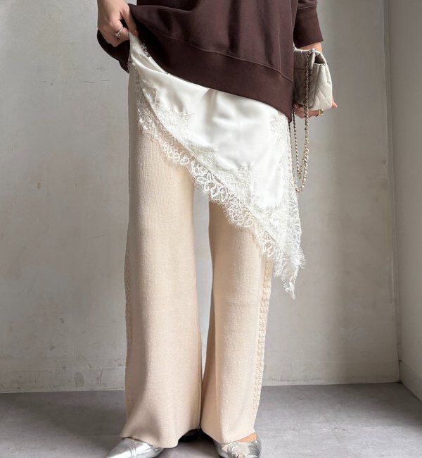  「サイドケーブルニットパンツ」|チノ|