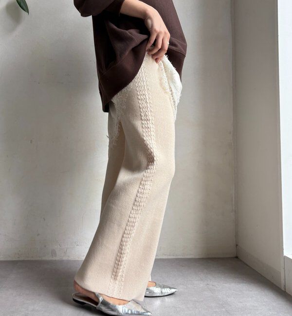  「サイドケーブルニットパンツ」|チノ|