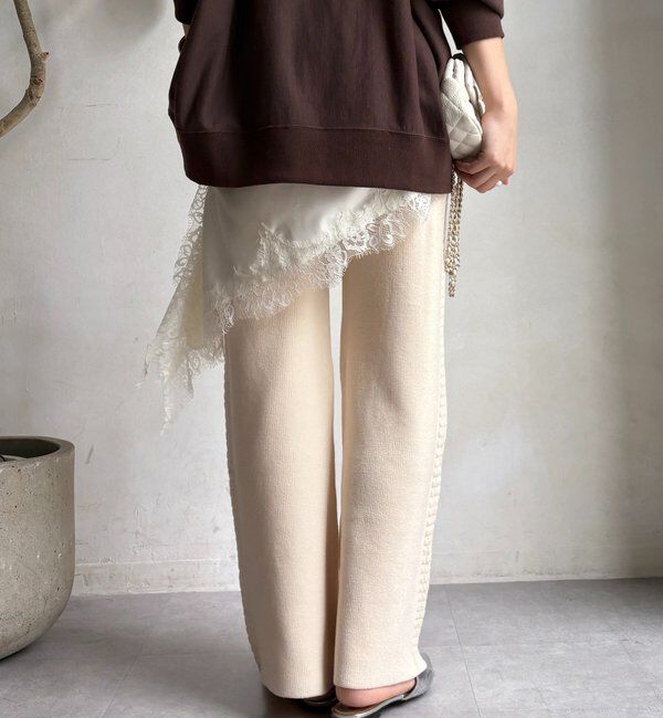  「サイドケーブルニットパンツ」|チノ|