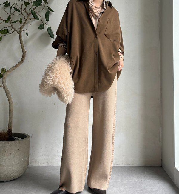  「サイドケーブルニットパンツ」|チノ|