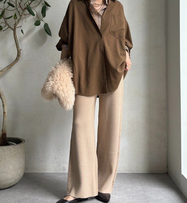  「サイドケーブルニットパンツ」|チノ|