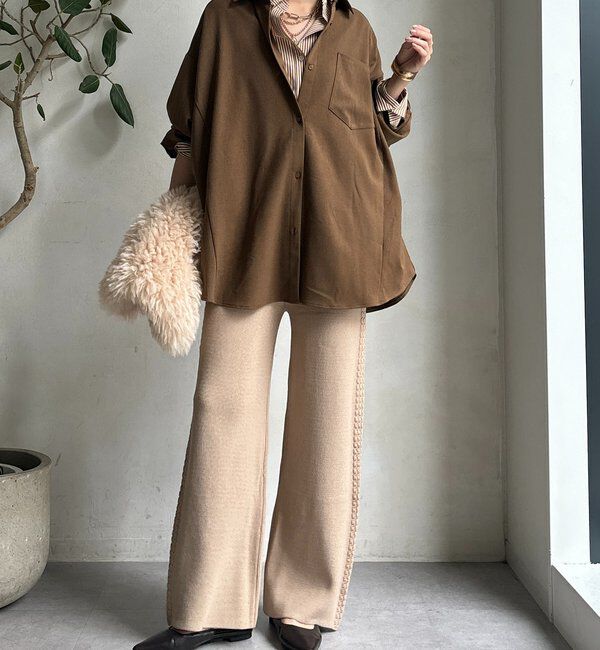  「サイドケーブルニットパンツ」|チノ|