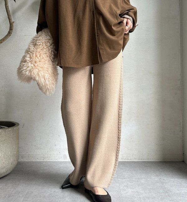  「サイドケーブルニットパンツ」|チノ|