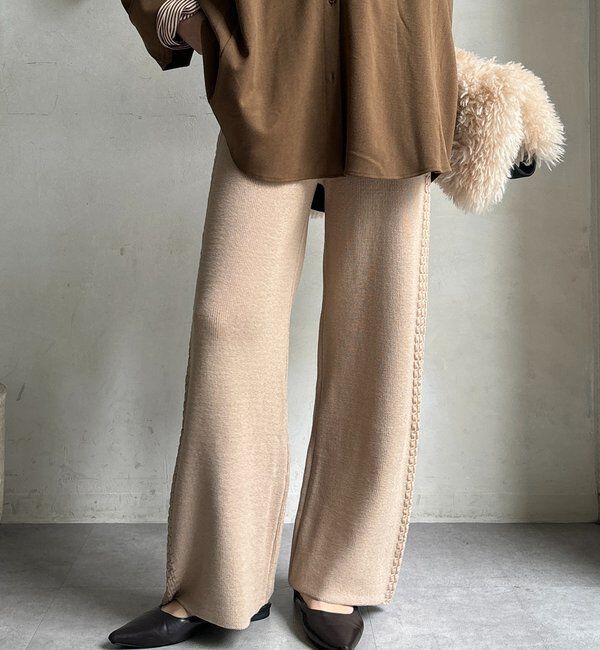  「サイドケーブルニットパンツ」|チノ|