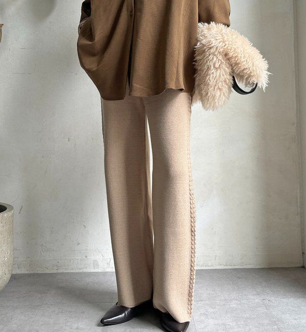  「サイドケーブルニットパンツ」|チノ|