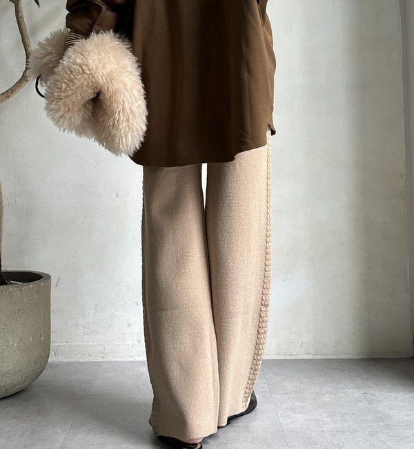  「サイドケーブルニットパンツ」|チノ|