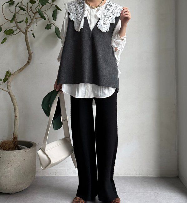  「サイドケーブルニットパンツ」|チノ|