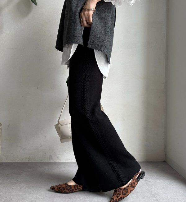  「サイドケーブルニットパンツ」|チノ|