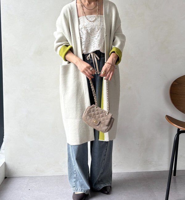  「ダブルフェイスニットガウン」|カーディガン|